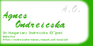 agnes ondreicska business card